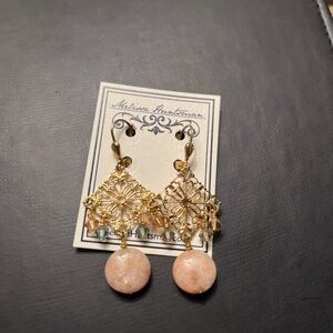 Melissa Huntsman Gold Filigree Chandelier Earrings NWT